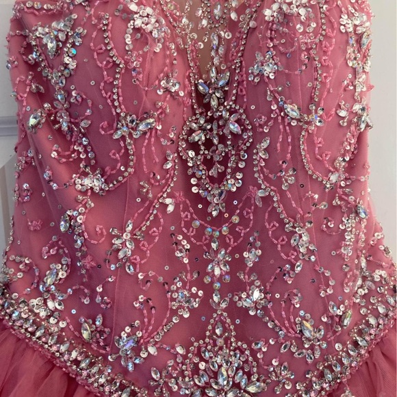 Mori Lee Pink Embellished Gown - Picture 6 of 9